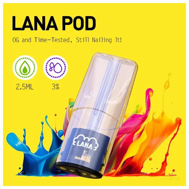 LANA 煙彈金裝版｜2.5ml裝 · 發光霧化彈 · 石墨烯芯｜LANAVAPE 官網